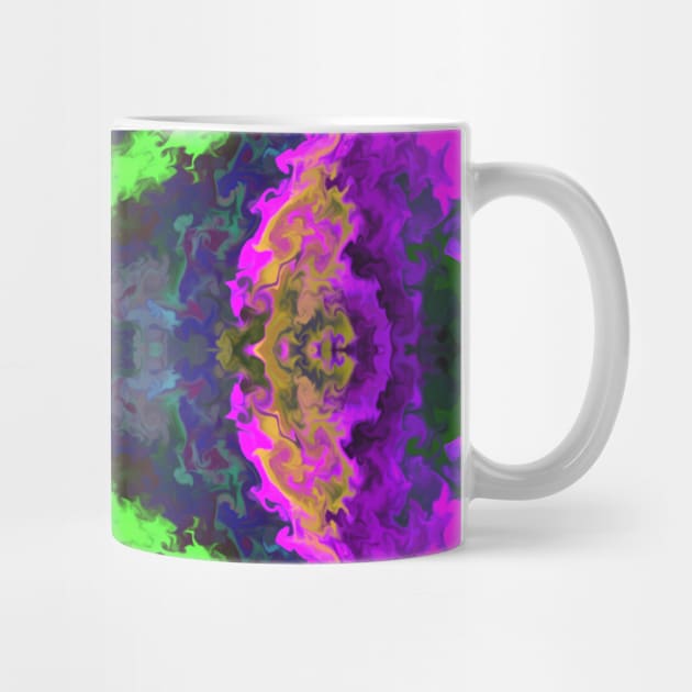 Psychedelic Hippie Flower Blue Green and Purple by WormholeOrbital